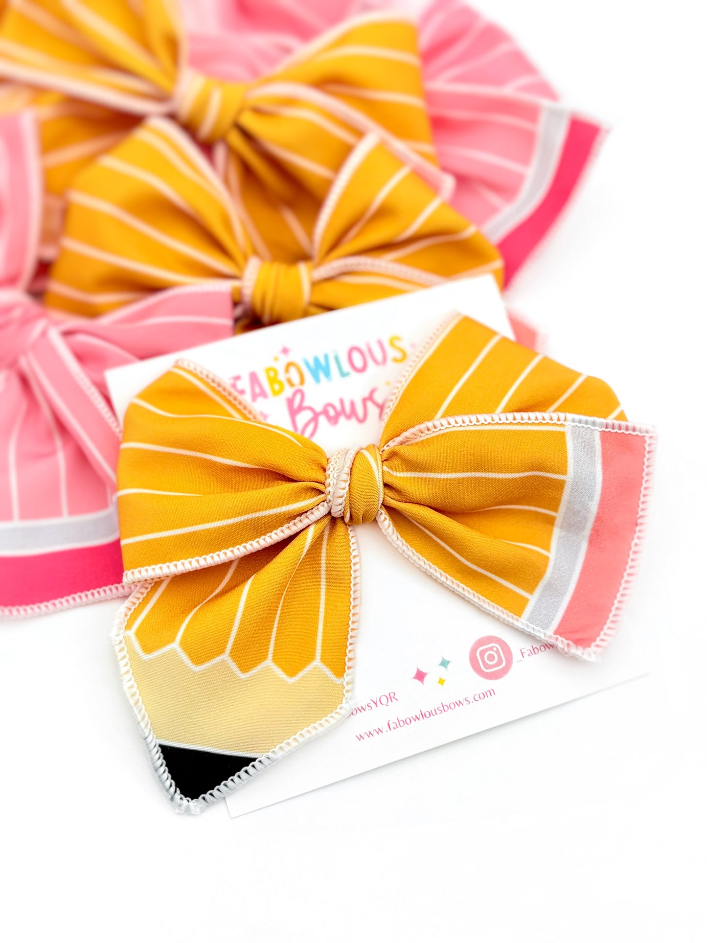 Yellow Pencil // Fabric Fable Bow
