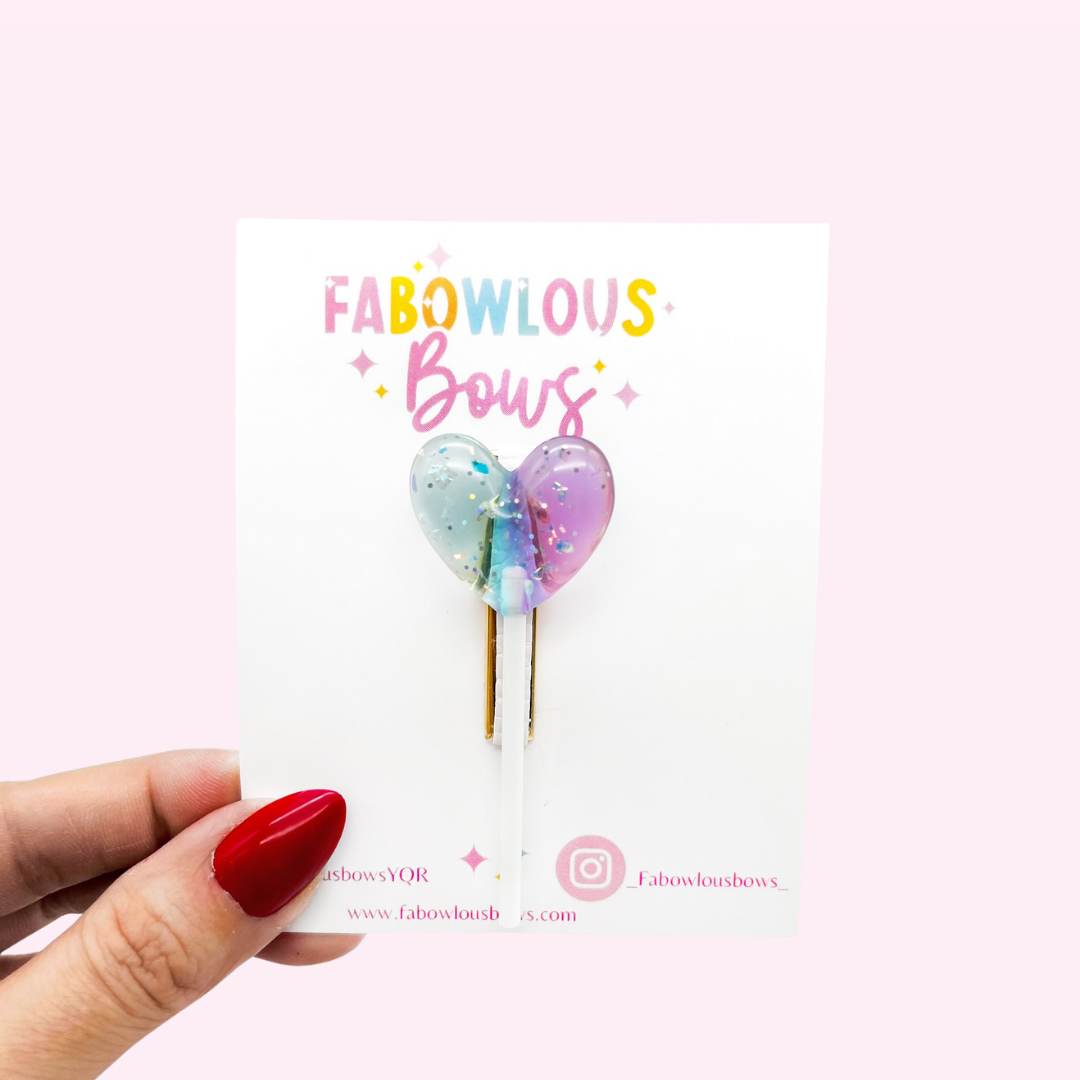Lollipop Hairclip // Glitter Blue Raspberry