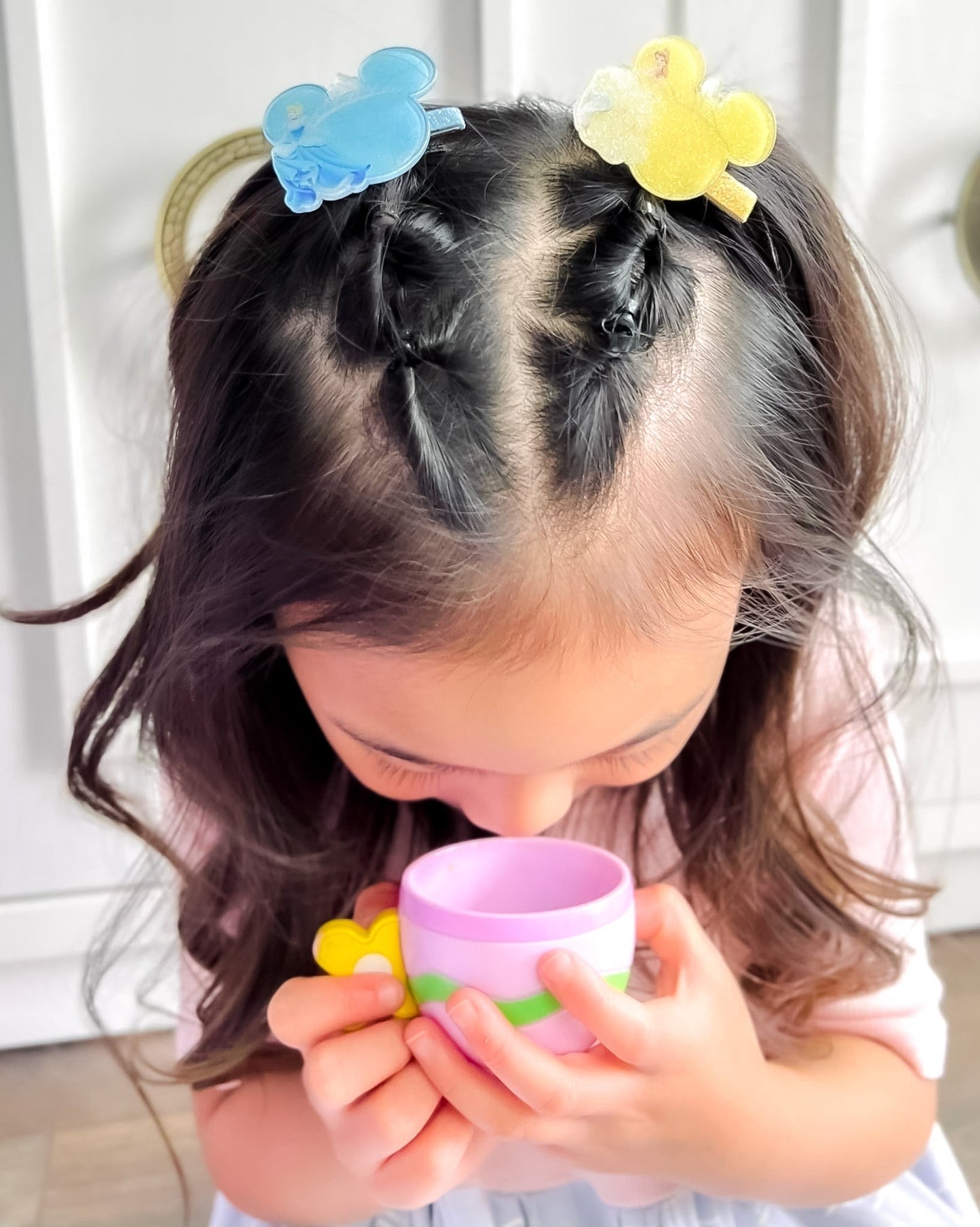 Purple Tulips // Bar Clip Pigtail Set