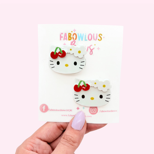 Hello Cutie Cherries // Bar Clip Pigtail Set