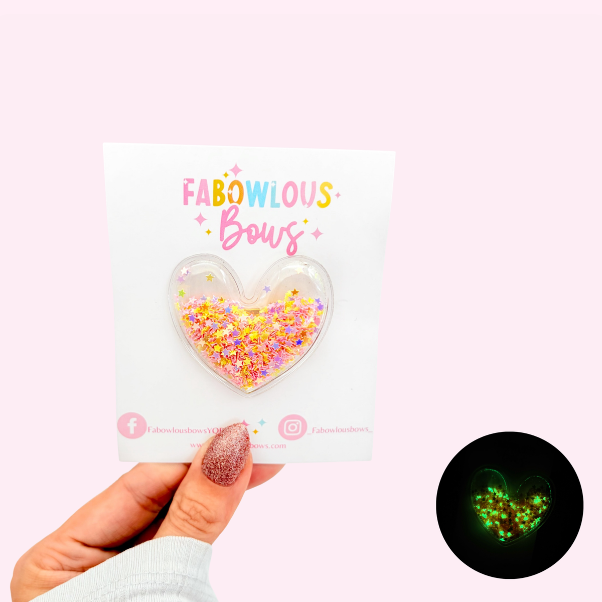 Glitter Mix Glow In The Dark • Heart Confetti Clip