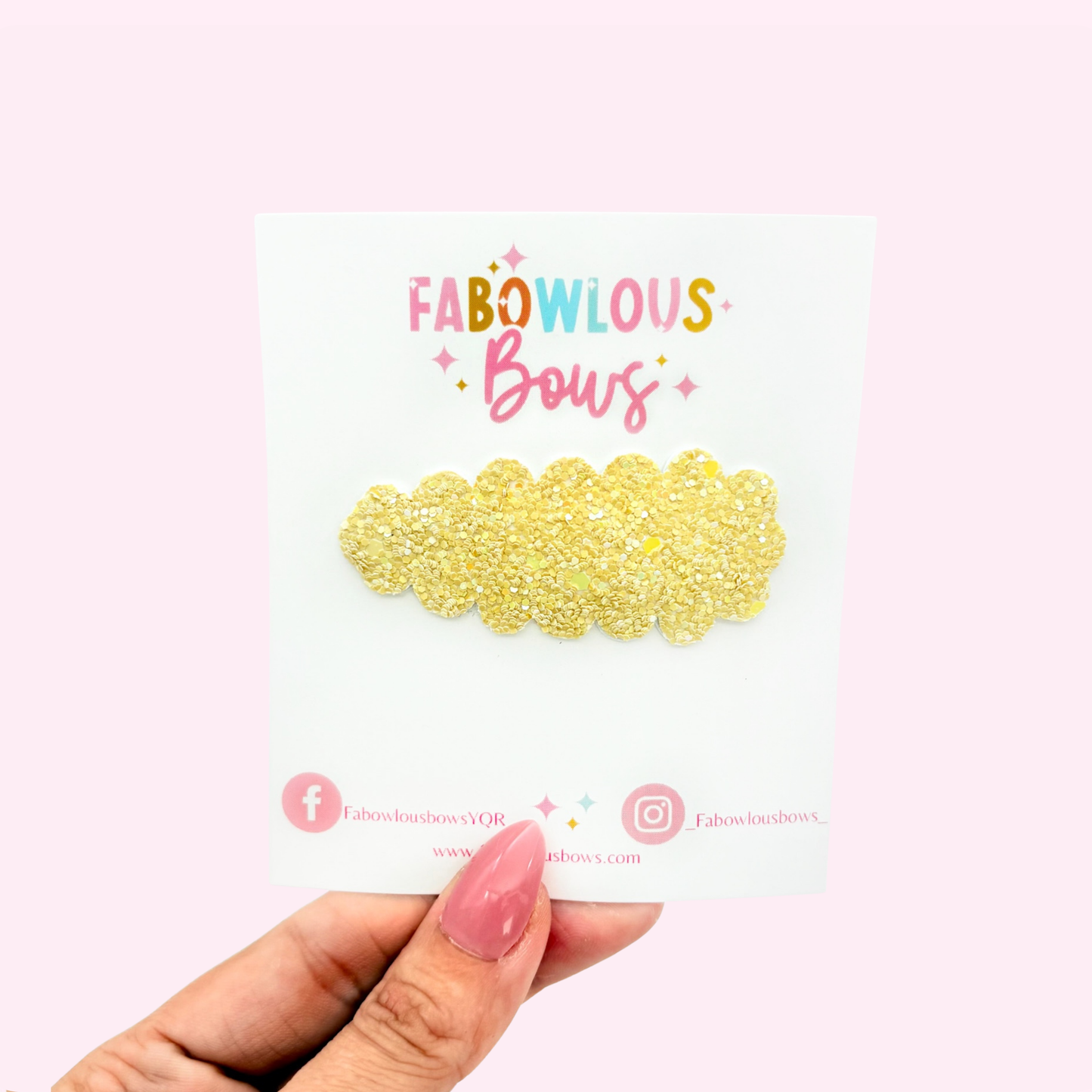 Yellow Glitter // Snap Clip - 3 for $10