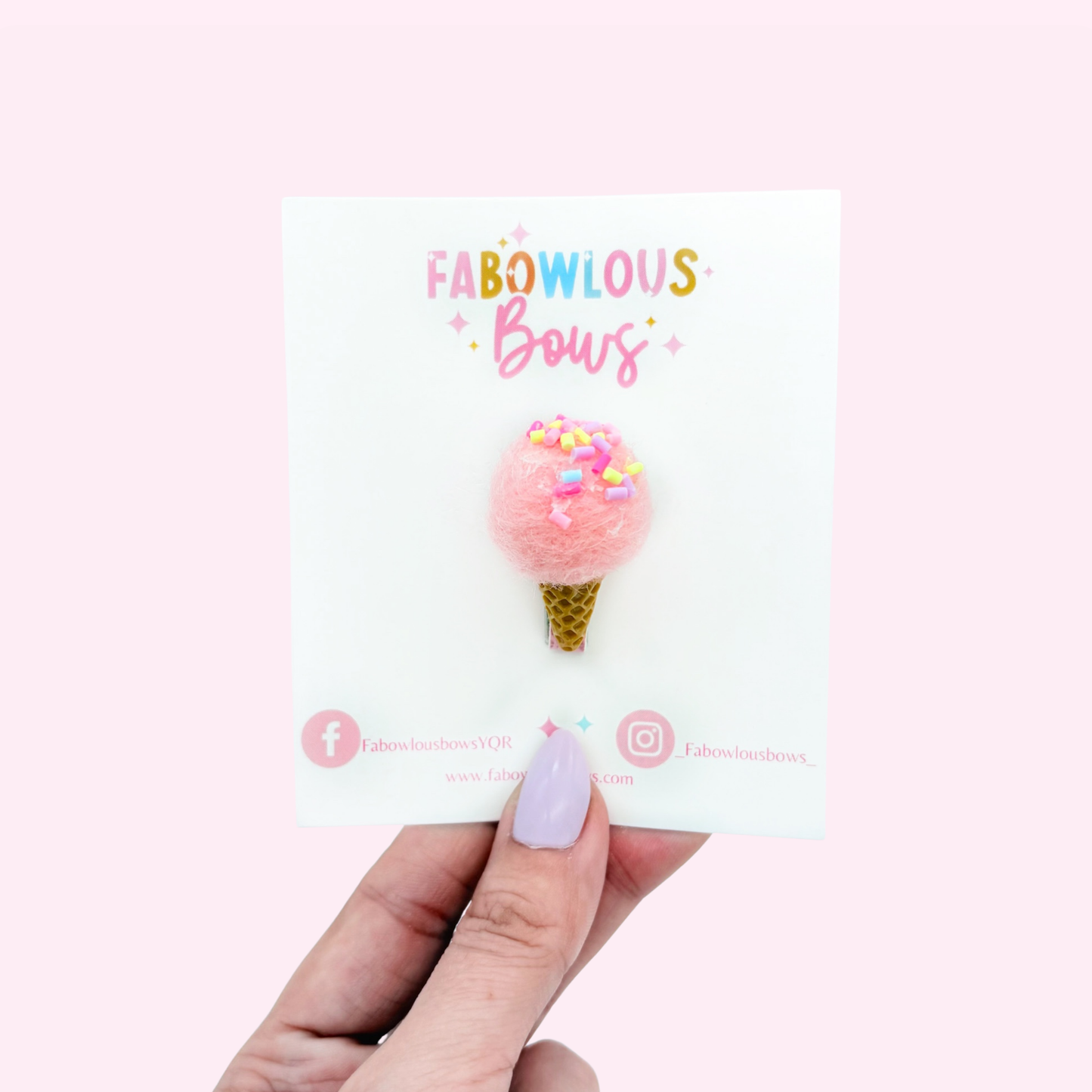 Sprinkle Ice Cream Light Pink // Bar Clip