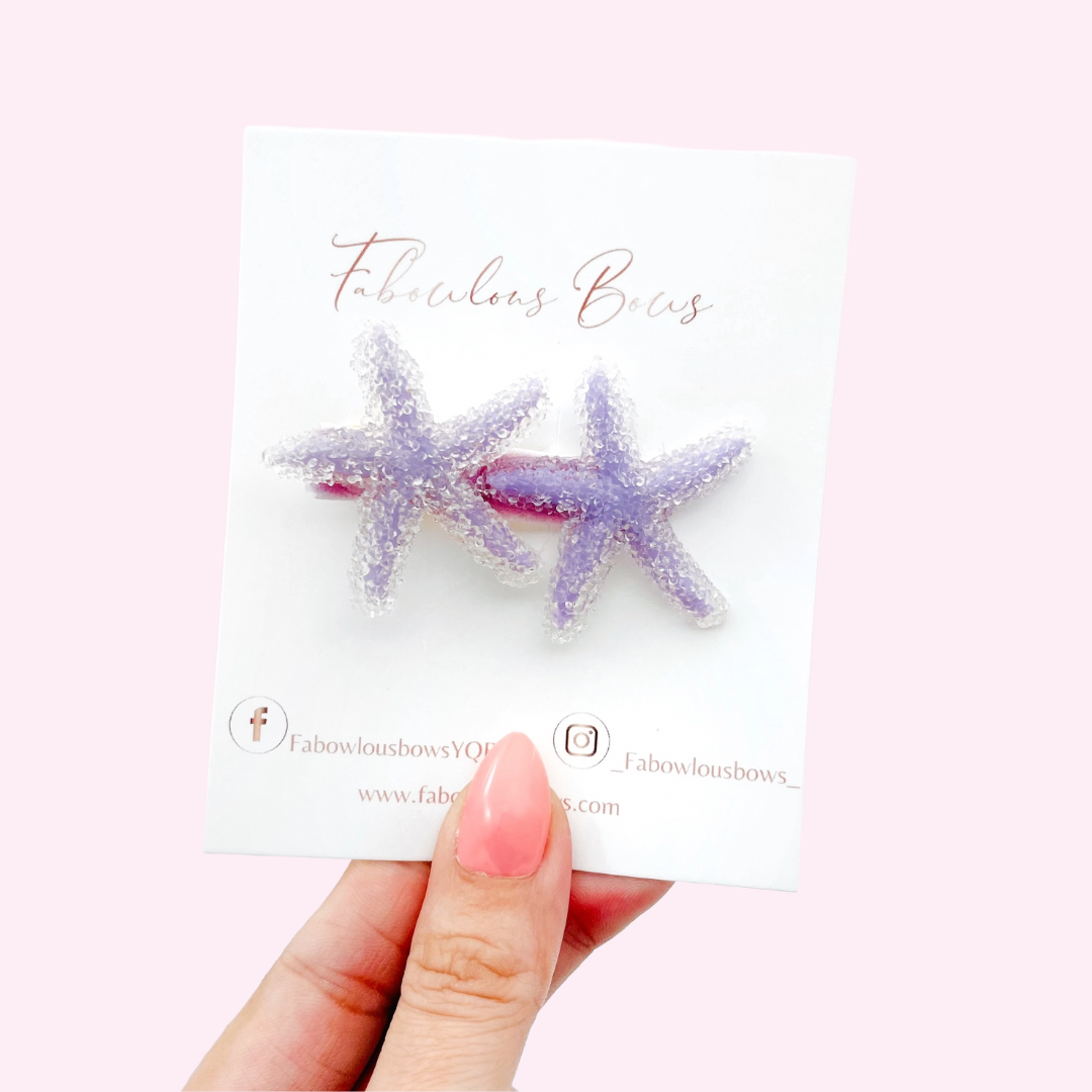 Purple Crystal Starfish // Bar Clip