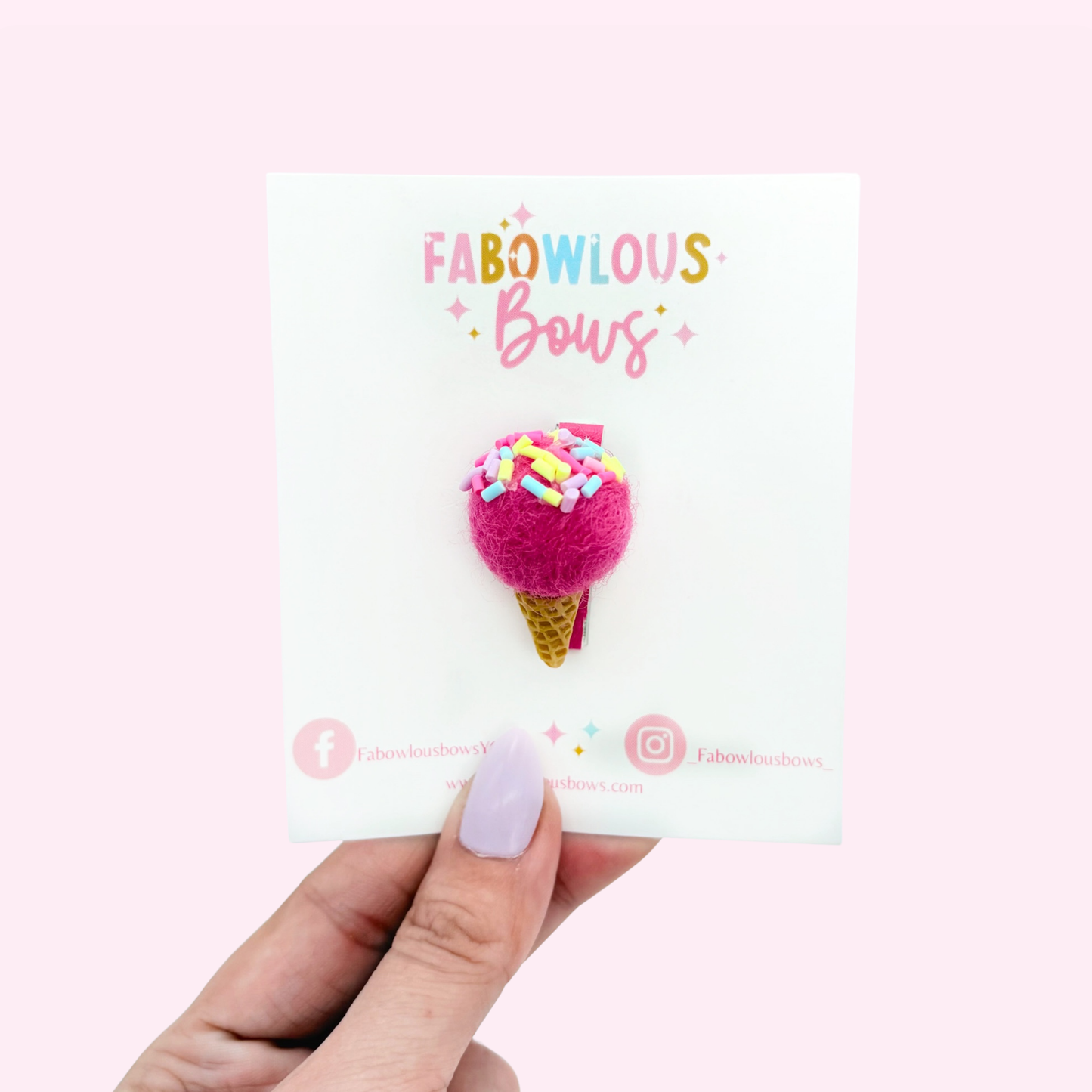 Sprinkle Ice Cream Pink // Bar Clip