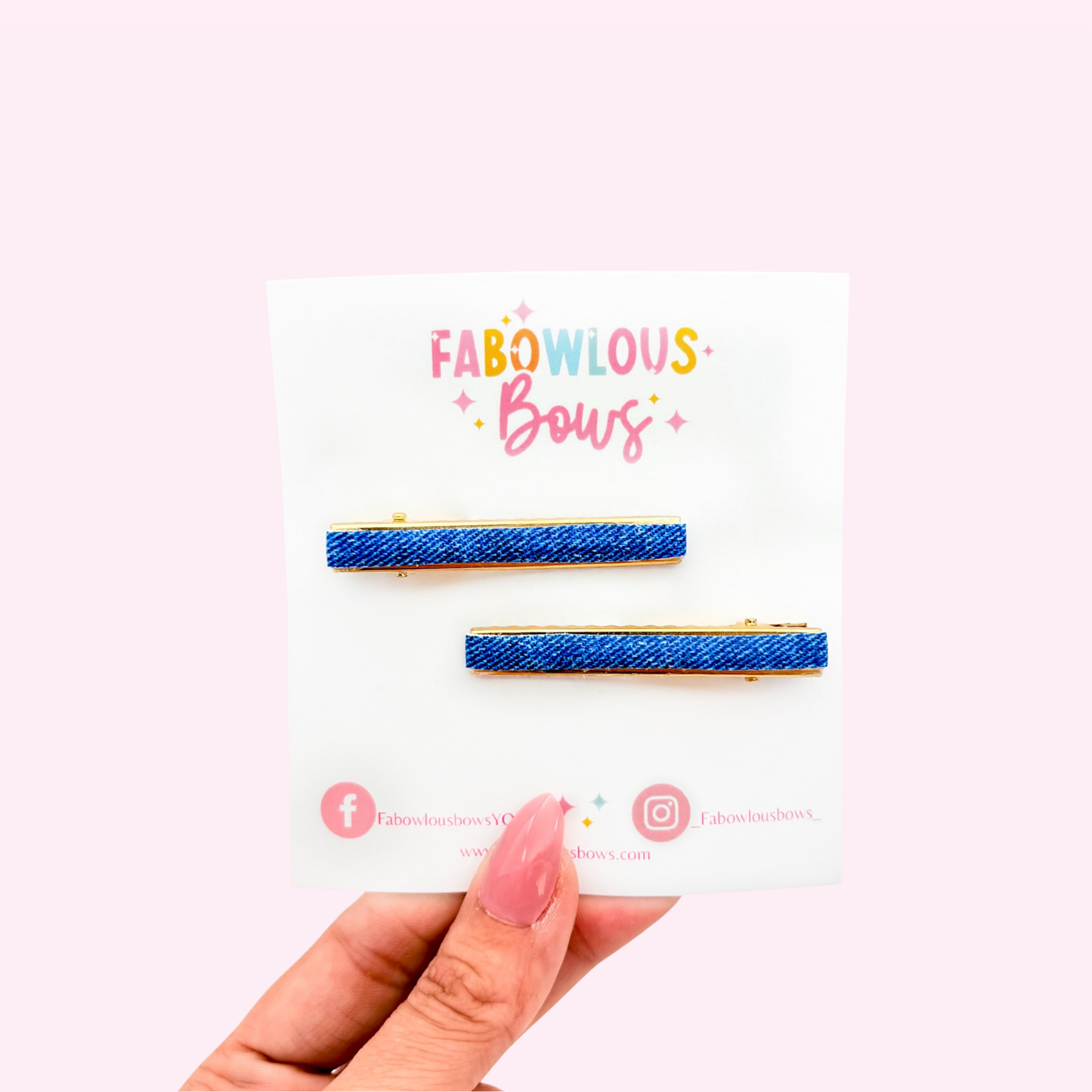 Denim // Bar Clip Set