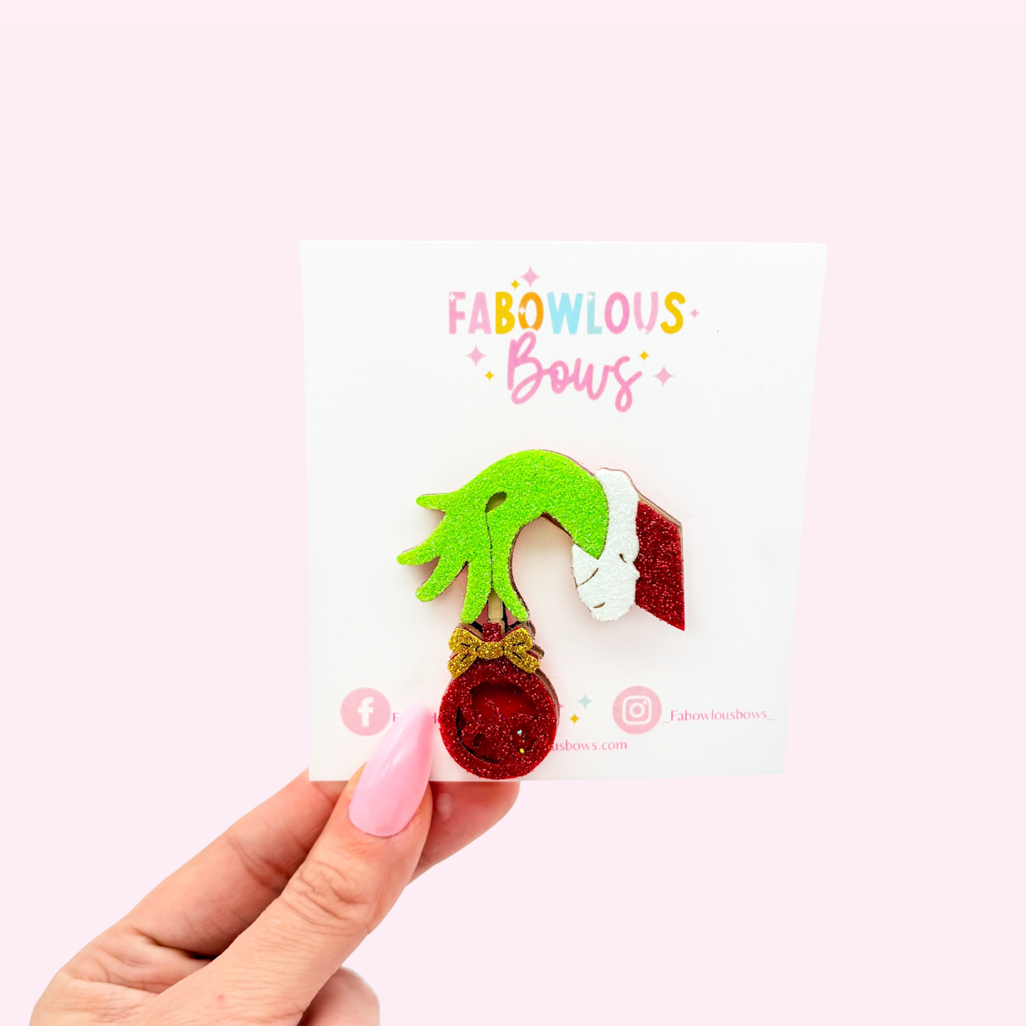 Grinchy Little Ornament // Deluxe Confetti Clip