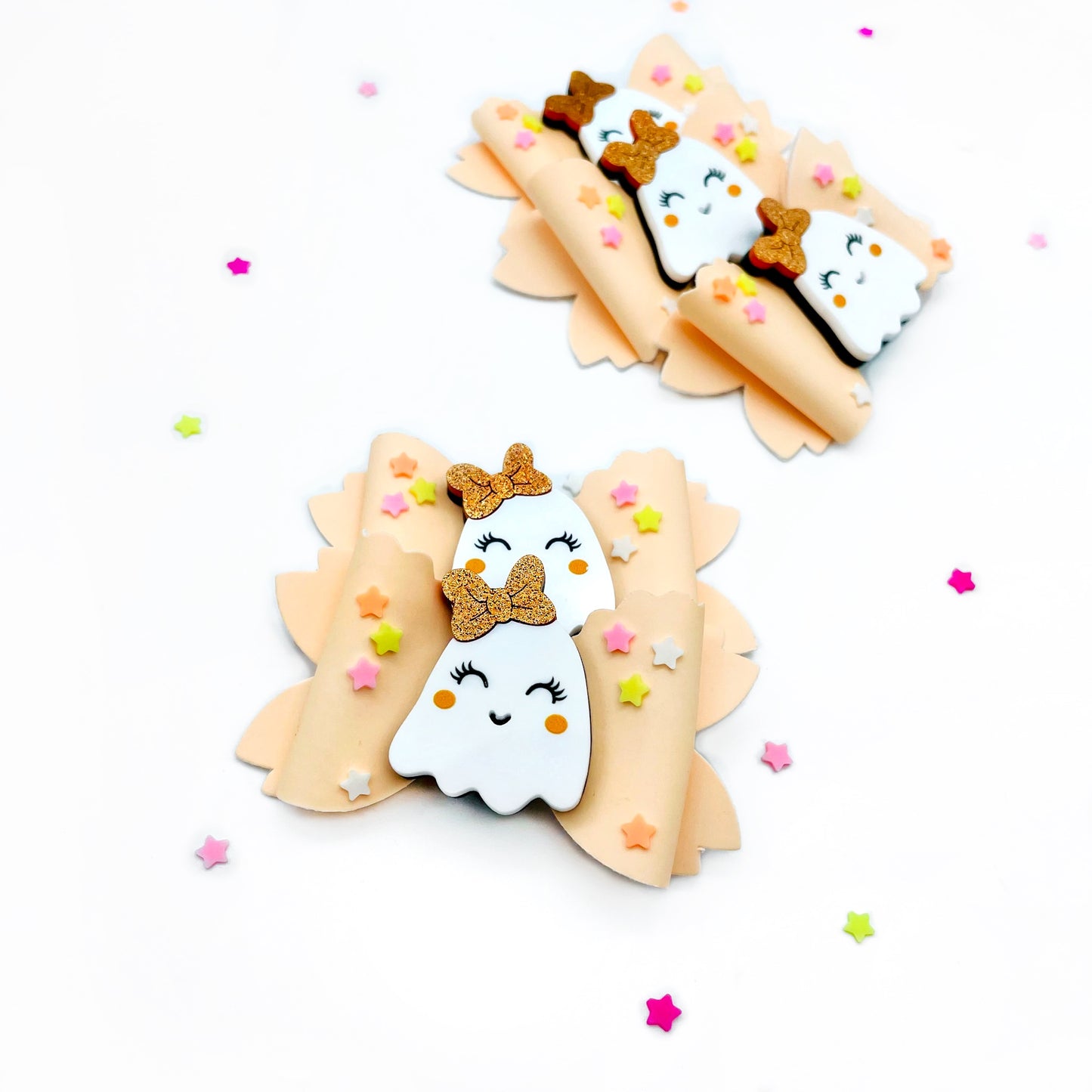 Ghost Girly Confetti Glow Bow