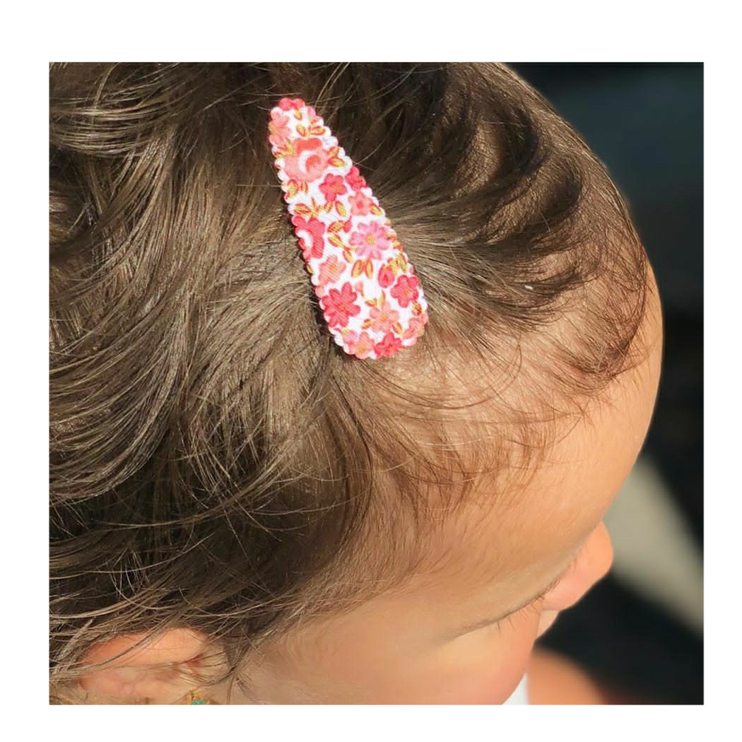 Floral Fabric Snap Clips
