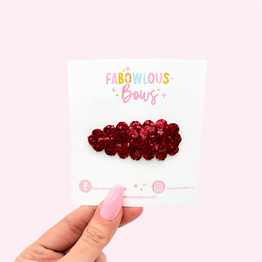 Glitter Red // Snap Clip - 3 for $10