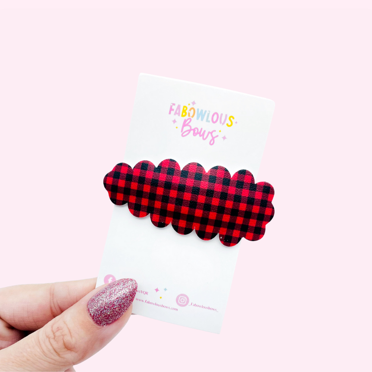 Buffalo Plaid // Snap Clip - 3 for $10