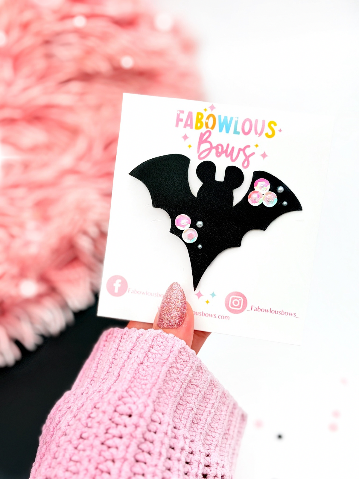 Sequin Midnight Mouse • Silhouette Clip
