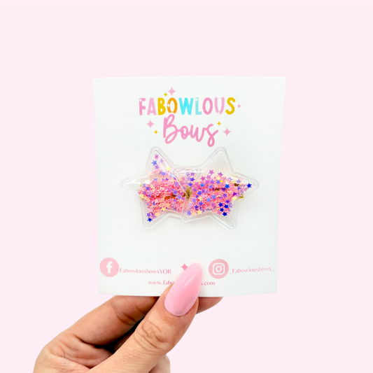 NYE Stars // Confetti Clip Pink