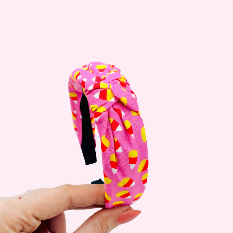 Pink Candy Corn // Knotted Headband **Tracked Only**