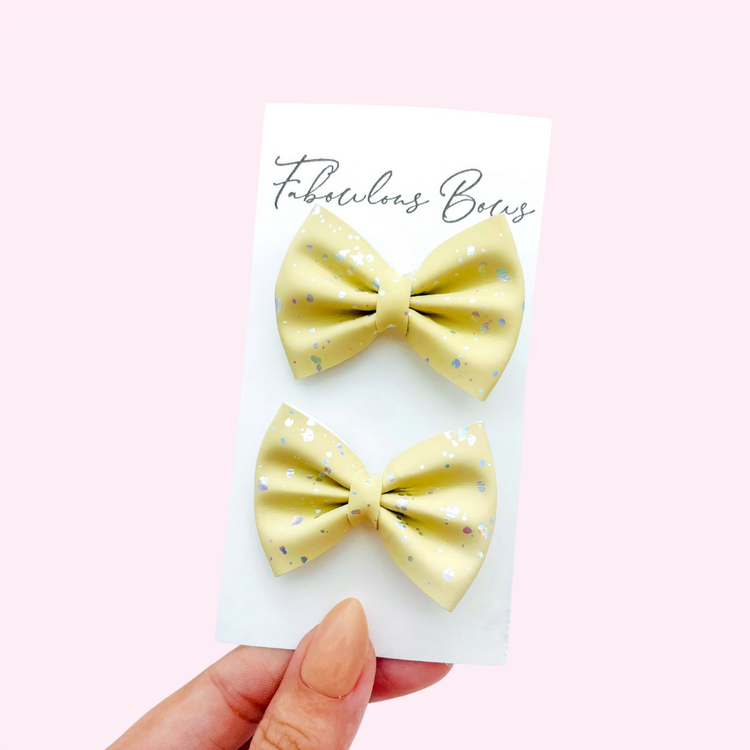 Mini Pinch Pigtails // Foiled Speckled Yellow