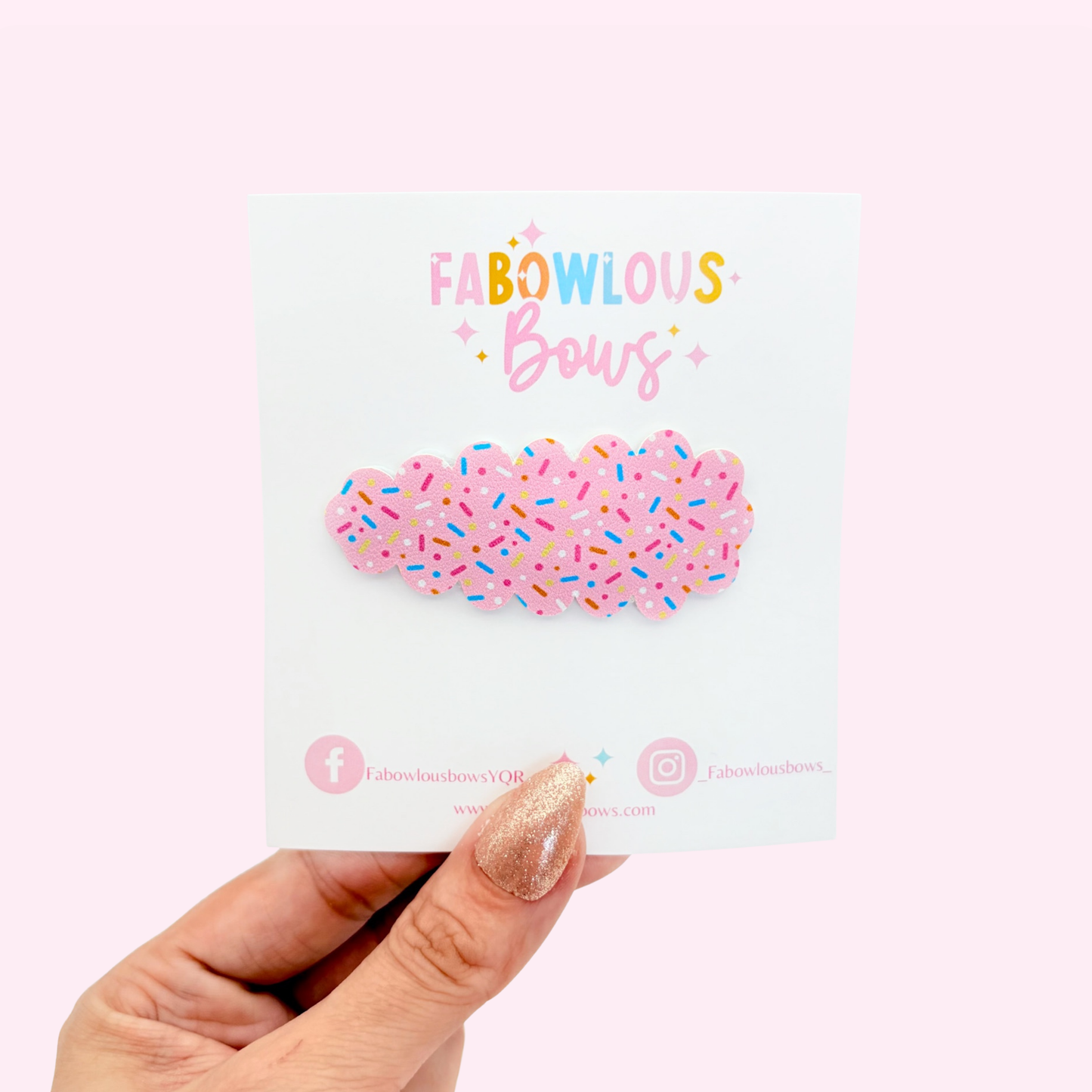 Pink Sugar Sprinkles • Snap Clip • 3 for $10