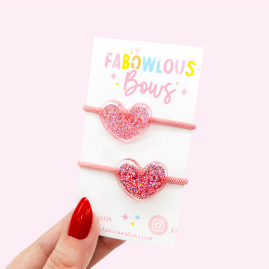 Heart Hair Ties Set