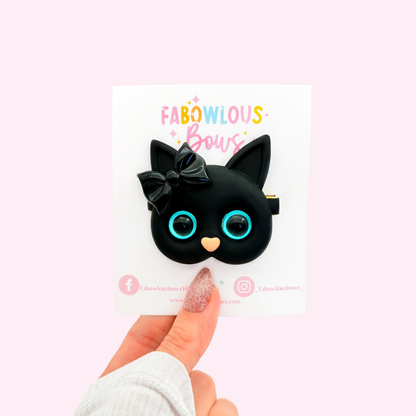 Black Cat • Blue Eyes • Large Acrylic Clip