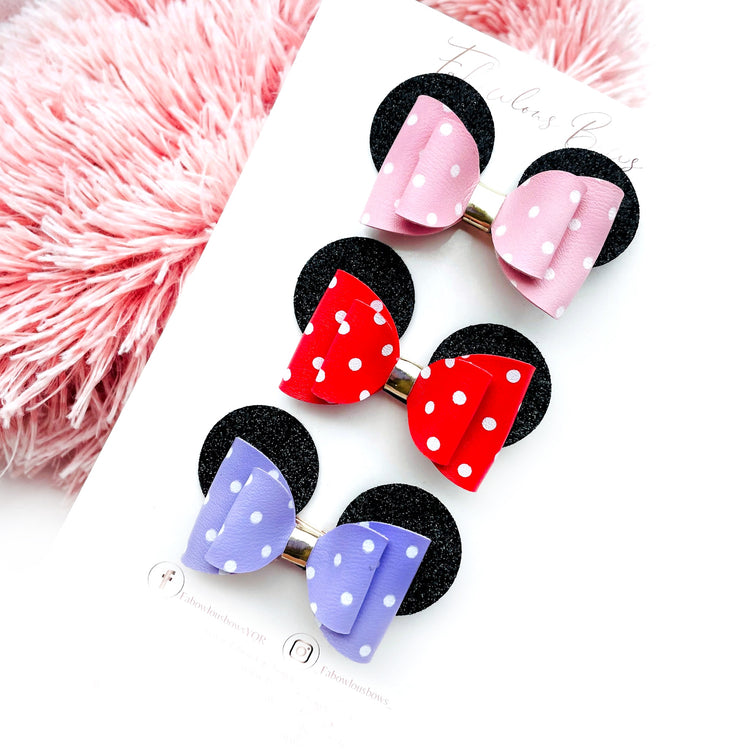 Polka Dot Mouse Ears // Pink