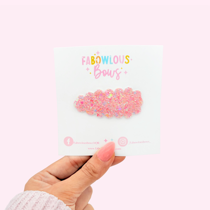 Glitter Light Pink • Snap Clip • 3 for $10