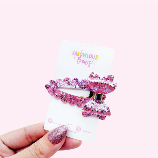 Pink Bow // Deluxe Clip