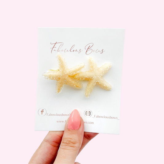 Cream Crystal Starfish // Bar Clip