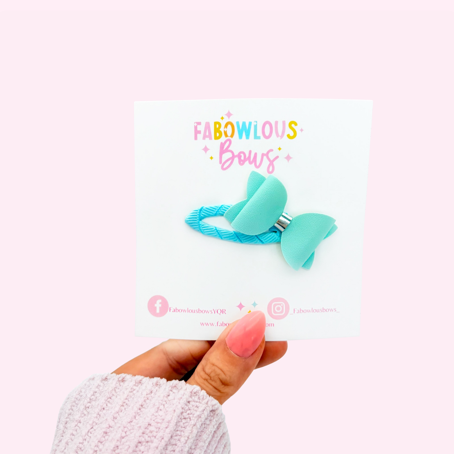 Light Denim Bow • Open Snap Clip
