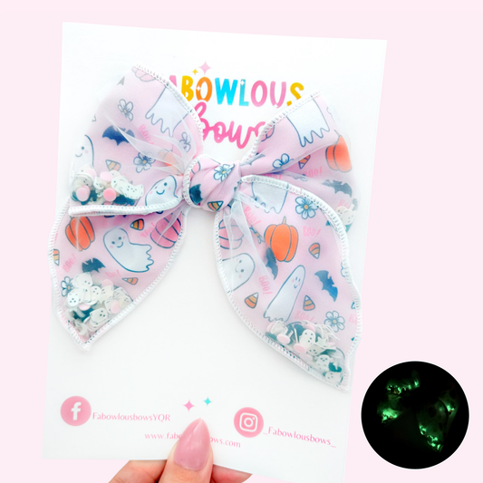Pretty In Boo Glow In The Dark // Confetti Fabric Fable Bow