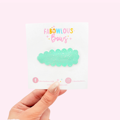 Teal Speckled Shimmer • Snap Clip • 3 for $10