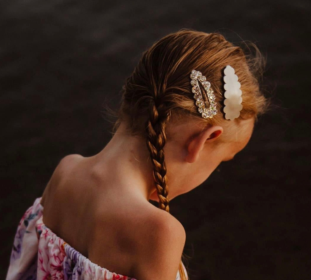 White Funfetti Candy Hearts - Deluxe Clip