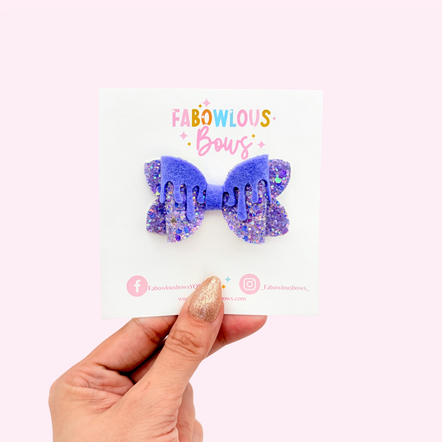 Ice Cream Drip Bow • Purple