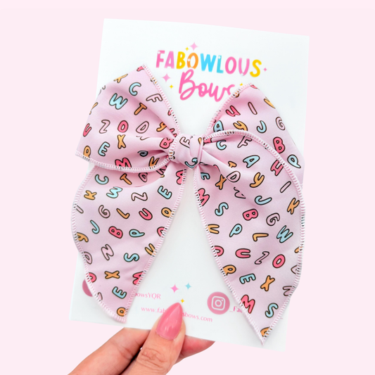 Alphabet Bubble Letters // Fabric Fable Bow