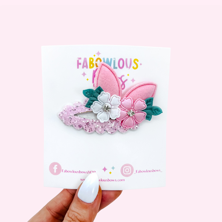 Floral Bunny Ears // Deluxe Clip