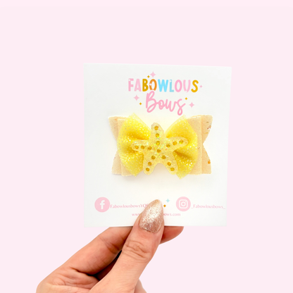 Seashell Sweetness • Elegant Tulle Bow Yellow