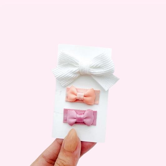 Dainty Bow Set // White