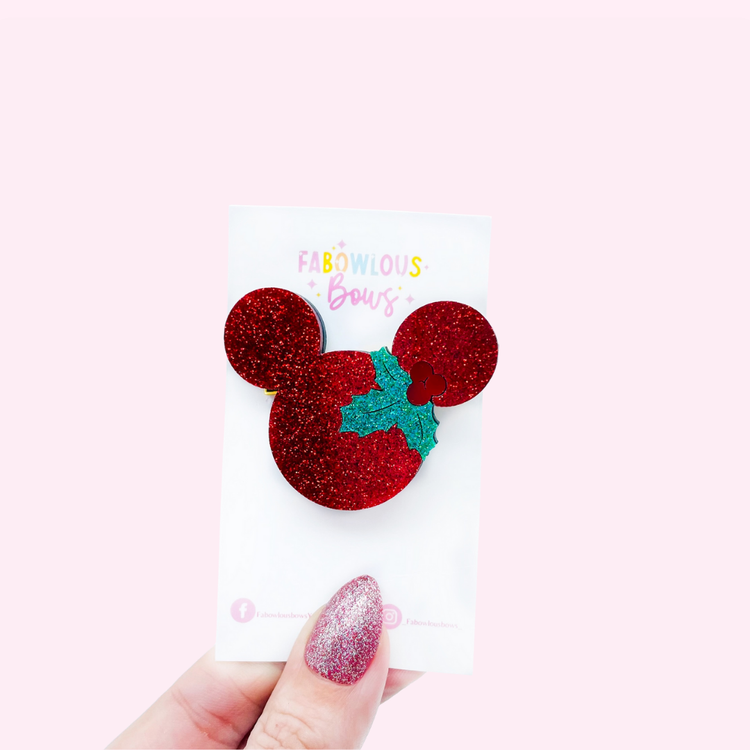 Mouse Holly // Deluxe Acrylic Clip