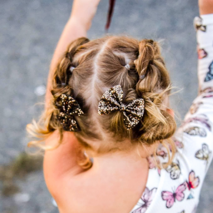 Mini Pinch Pigtails // Foiled Speckled Yellow