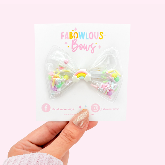 Pastel Rainbow Dream • Confetti Bow