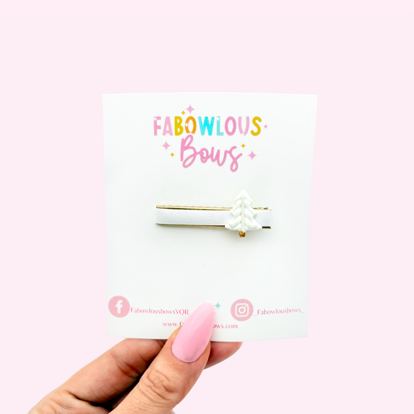 White Knitted Tree // Bar Clip