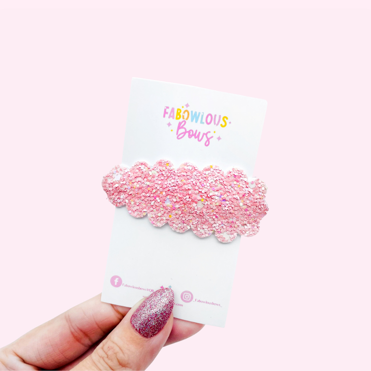 Light Pink Glitter // Snap Clip - 3 for $10