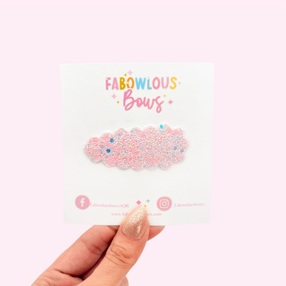 Blush Candy Cloud Glitter • Snap Clip • 3 for $10