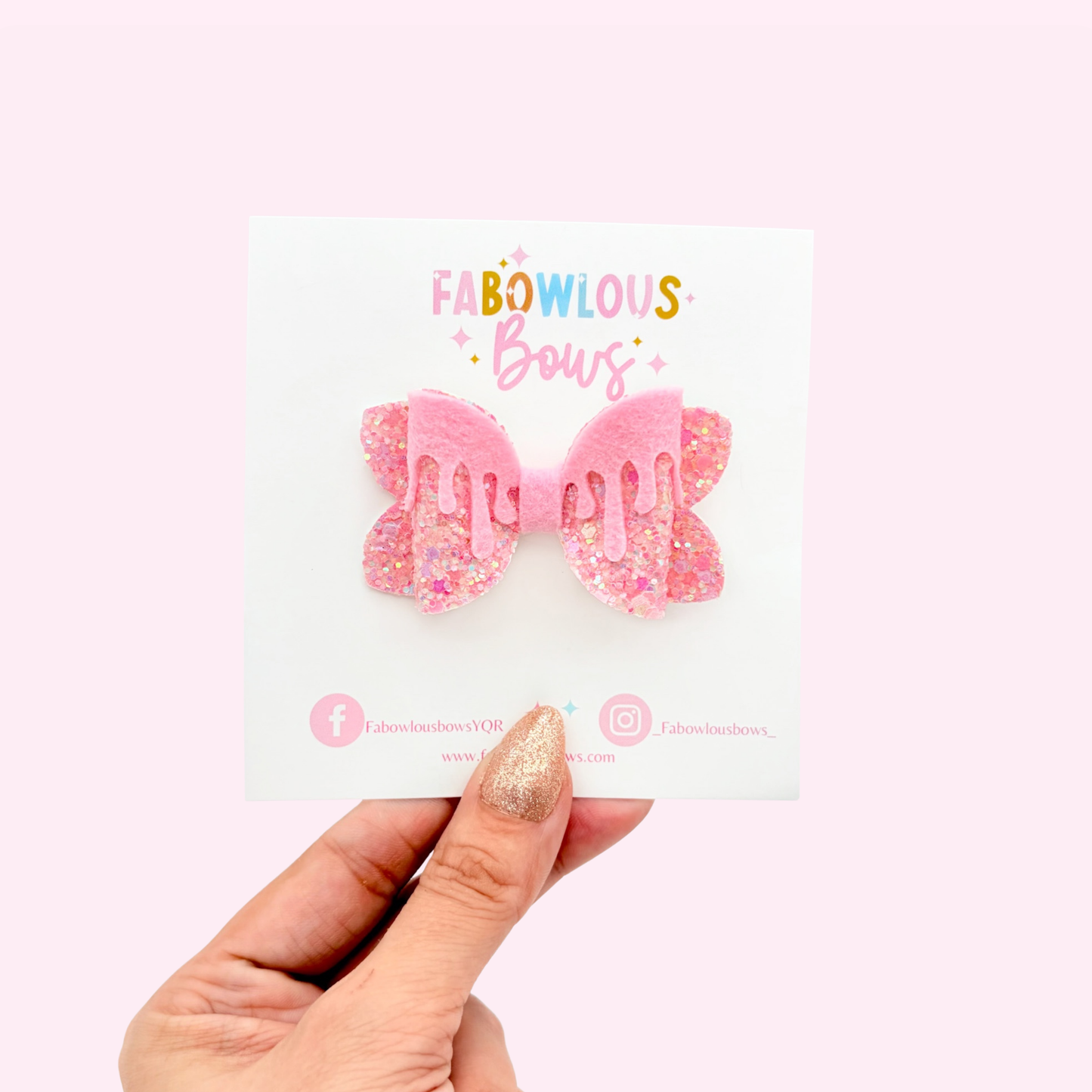 Ice Cream Drip Bow • Pink