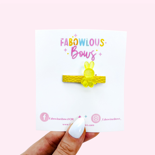 Yellow Frosted Bunny // Bar Clip