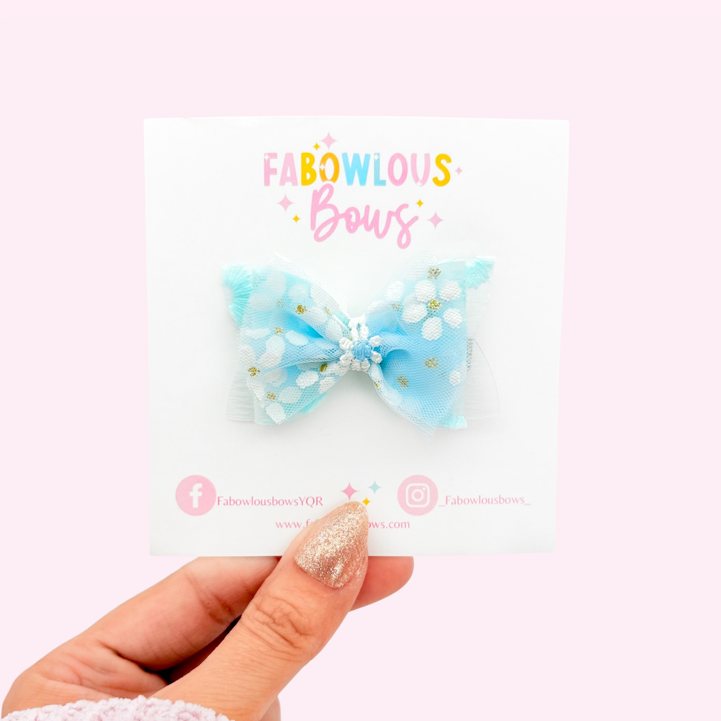 Blue Daisy • Elegant Tulle Bow