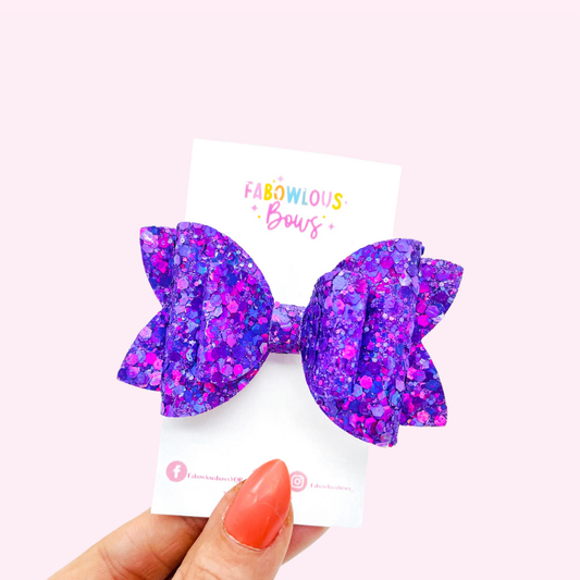 Witchin’ Purple Glitter Bow