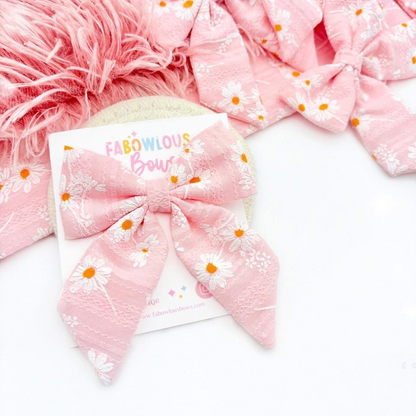 Lace Daisies • Fabric Bow