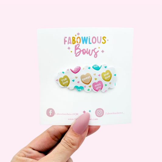 Candy Hearts - Snap Clip - 3 for $10
