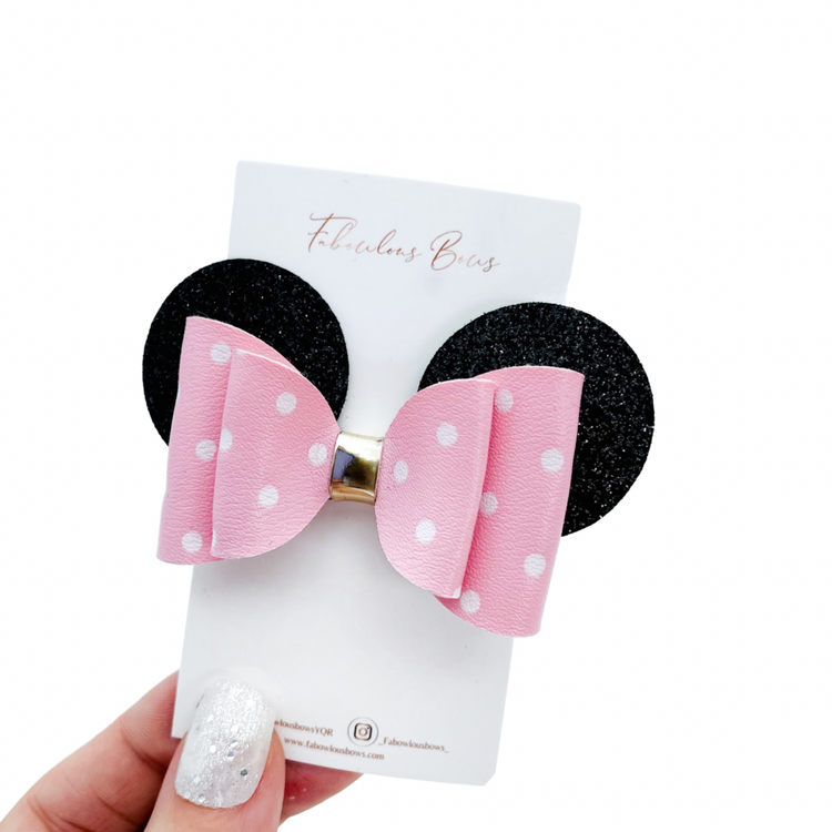 Polka Dot Mouse Ears // Pink