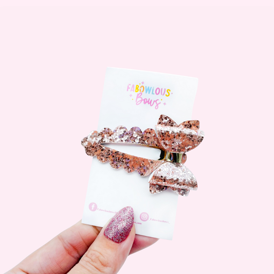 Rose Gold Bow // Deluxe Clip