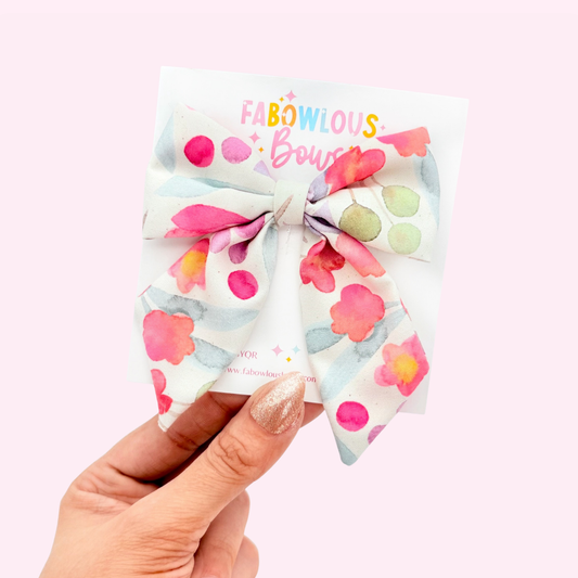 Watercolour Wildflower • Fabric Bow